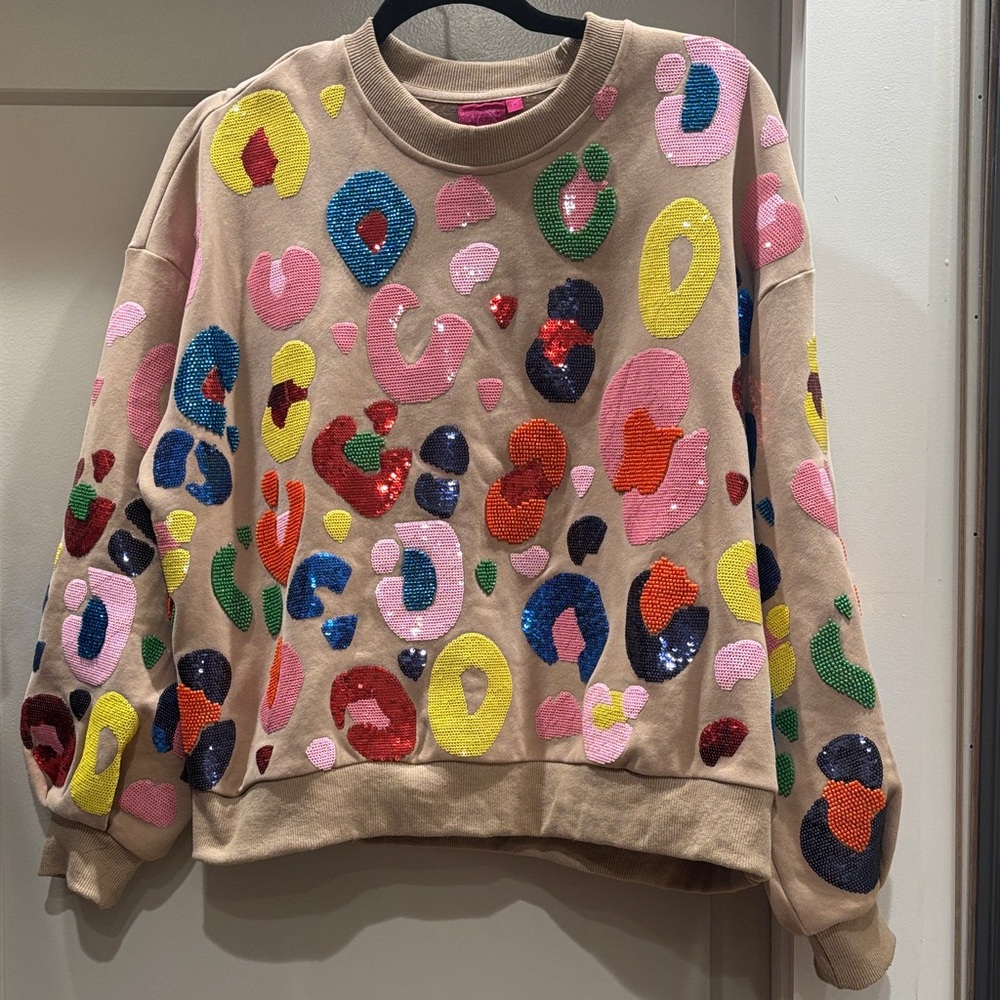 Colorful Sequin Patterned Sweatshirt